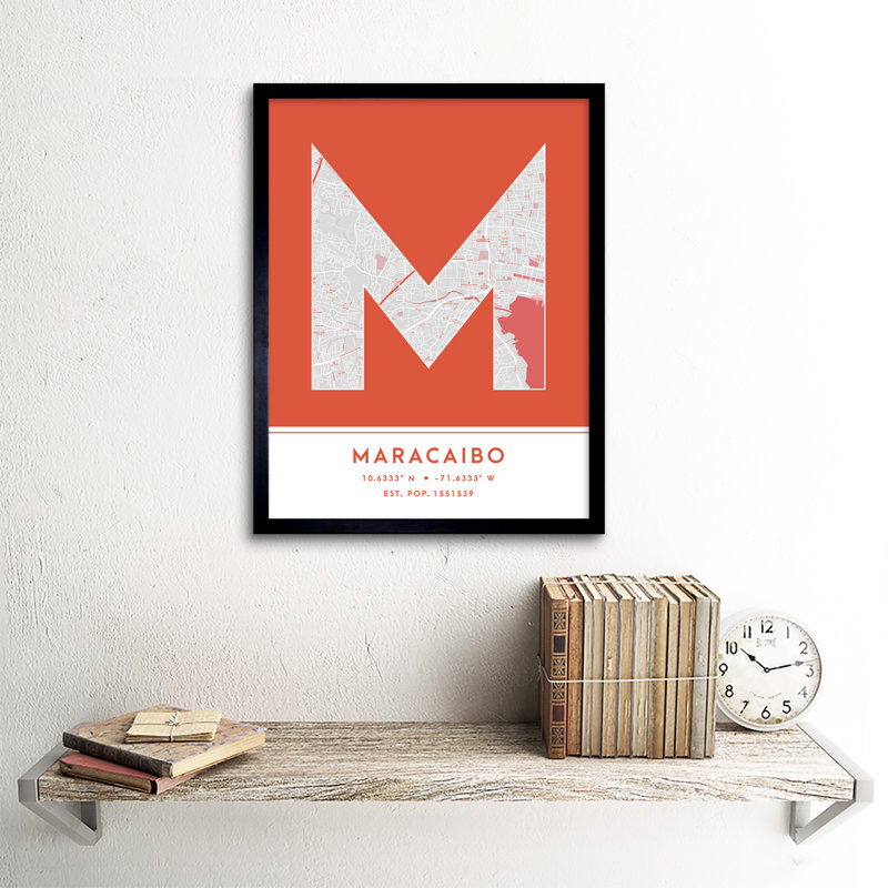 Maracaibo Venezuela City Map by Wee Blue Coo - Single Picture Frame Typography
