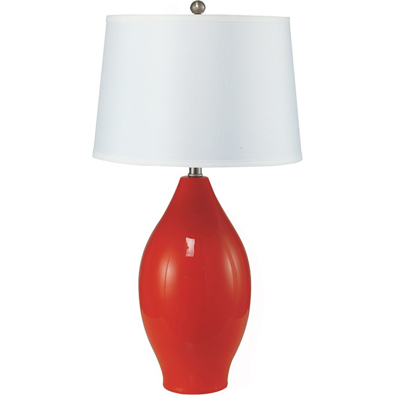 RED LEMON SHAPE CERAMIC TABLE LAMP