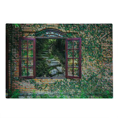 Ambesonne Country Cutting Board Large Size House Forest Wall Multicolor