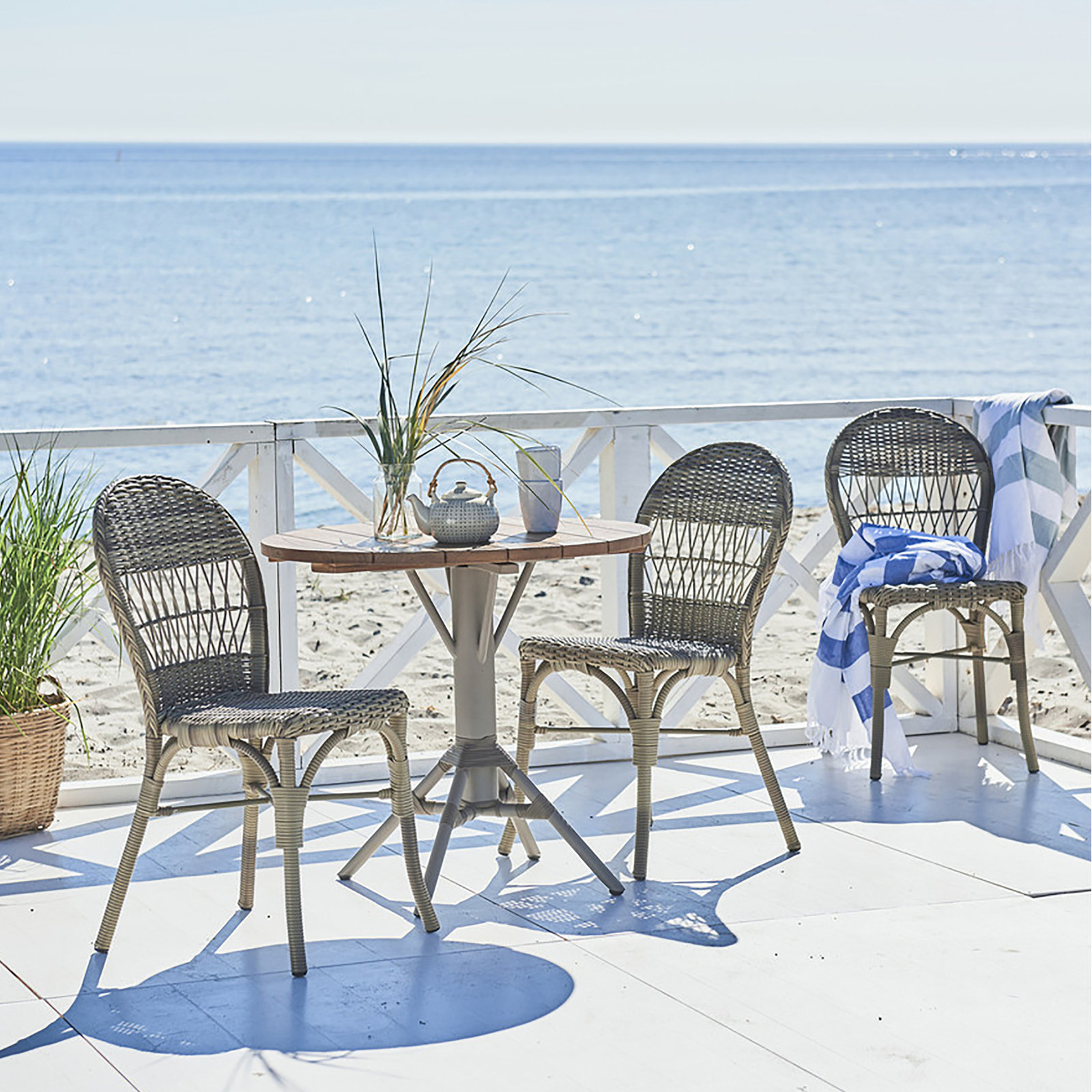 Ofelia Stackable Patio Side Chair, Gray