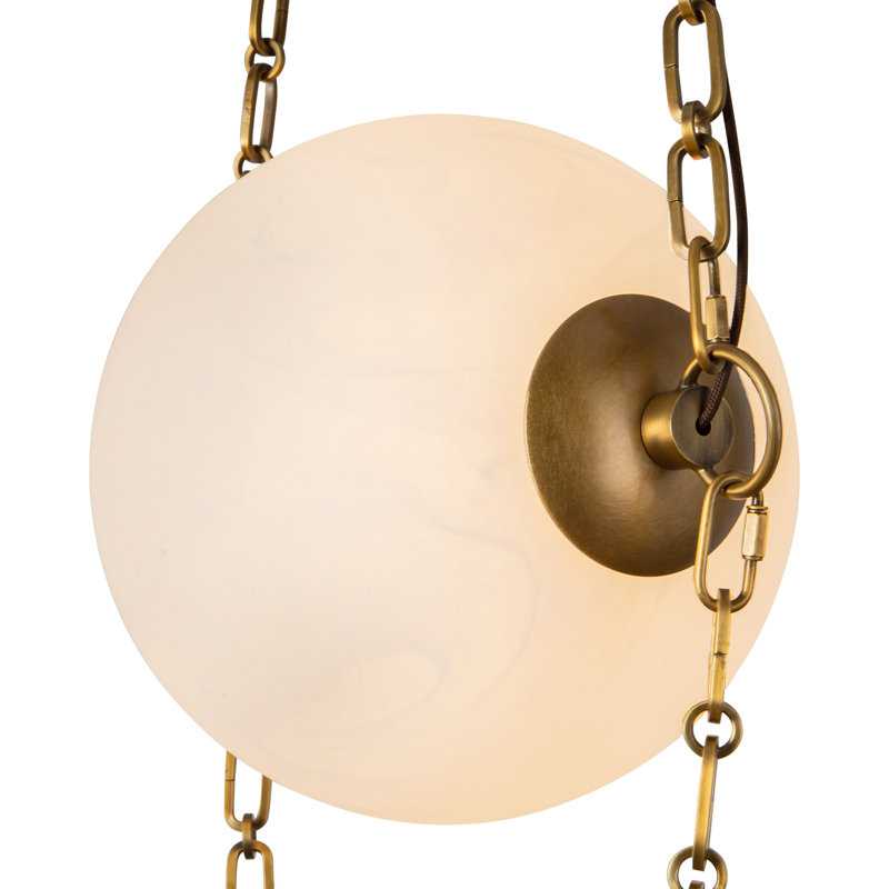 Petra  10-in Black dimmable LED Pendant, Antique Brass