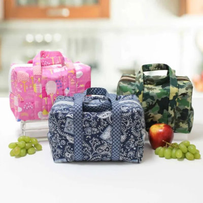 Ensemble de boîte à lunch isolée avec fermeture à glissière pré-cousue et conception à coudre en ligne June Tailor