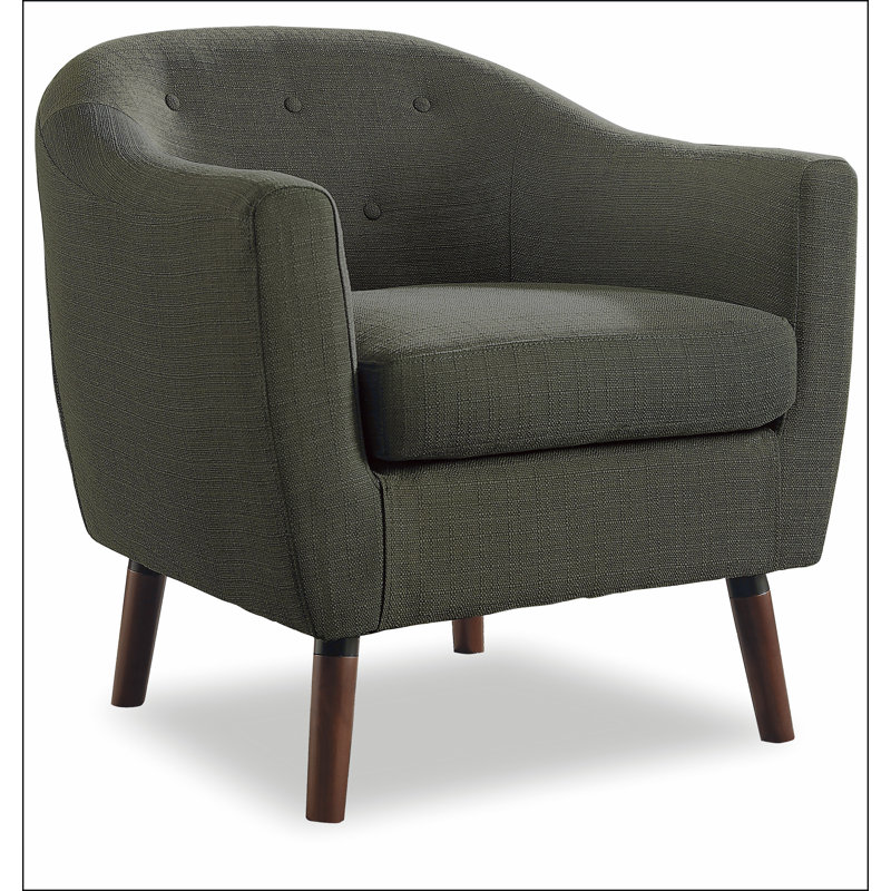 Fauteuil gris capitonné à 4 pieds Tadcaster, Gris