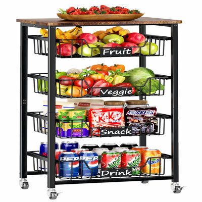 35'' H x 16.5'' W Utility Cart with Wheels