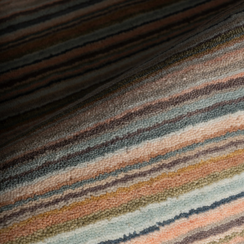 Brindle Stripe Hand Loom Knotted Wool Rug, Runner 2'6" x 8'