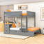 Lit superposé en bois avec lit gigogne simple et prises USB, tiroirs-2094481736-2094481740