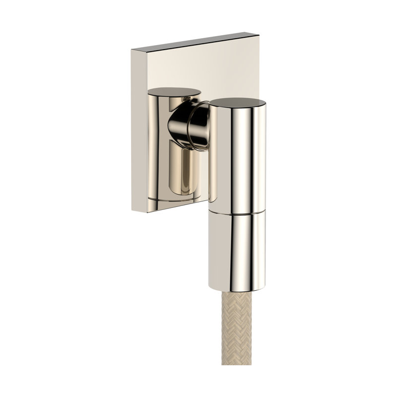Prise murale hansgrohe E avec clapet anti-retour, carré en nickel poli, Nickel poli
