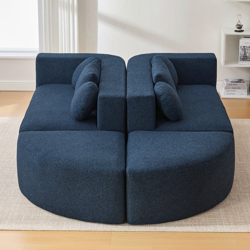 Canapé modulaire Boneless Couch, Bouclé bleu