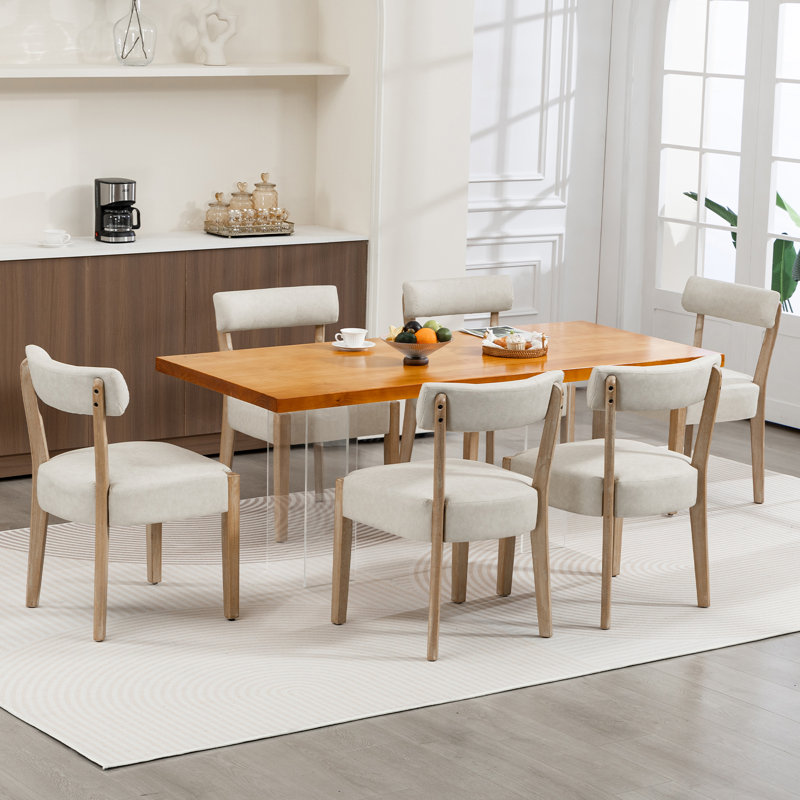 Chaises de salle à manger en similicuir et bois massif, Brown