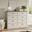 Commode à 8 tiroirs H 55 po, commode de chambre à coucher, meuble télé en bois rustique pour le salon Hava-399509954
