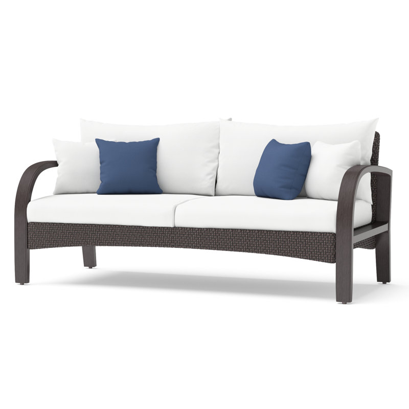Kechia 2 Piece Sofa Seating Group With Sunbrella Cushion Covers, Canvas Regatta Sunbrella® Canvas