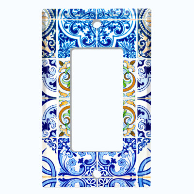 Patterned 1 - Gang Rocker Standard Wall Plate