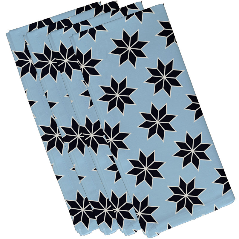 Ensemble de serviettes 4 pièces Noël stars, Bleu pâle