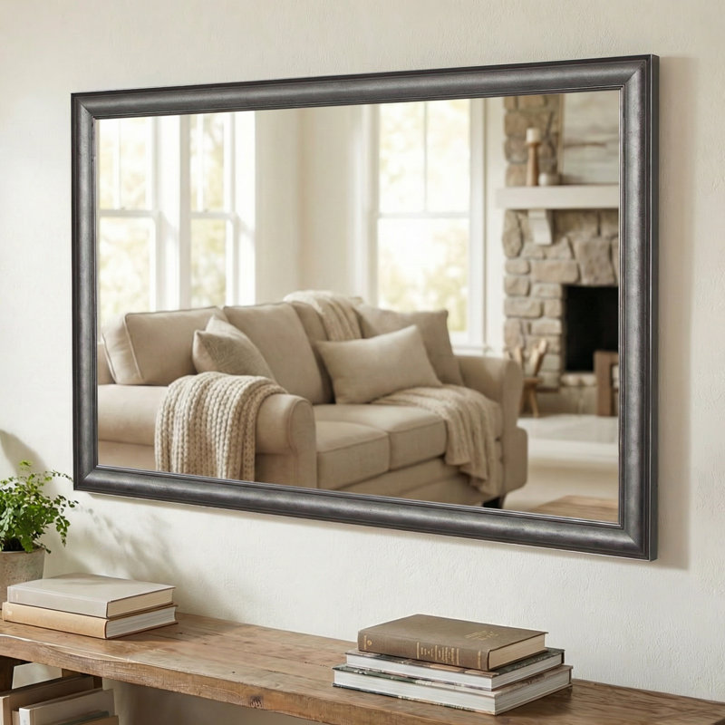 Miroir mural Oxfordshire, 20 po x 48 po, Gris anthracite