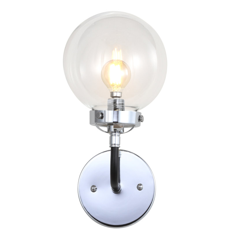 Armed Sconce, 20cm, Chrome/Black