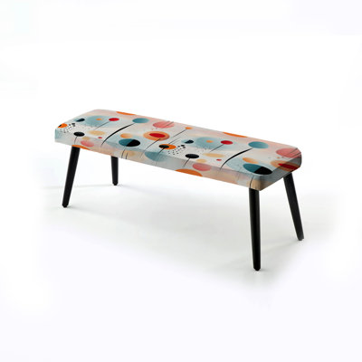 Pastel Abstraction - Banc rembourré géométrique noir