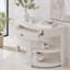 Console cannelée demi-lune avec tiroir et tablettes-953406046