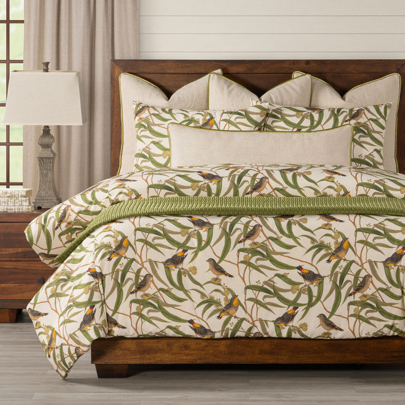 Bird Print Duvet Cover & Insert Set, Full Duvet Cover + 2 Shams + 1 Pillow