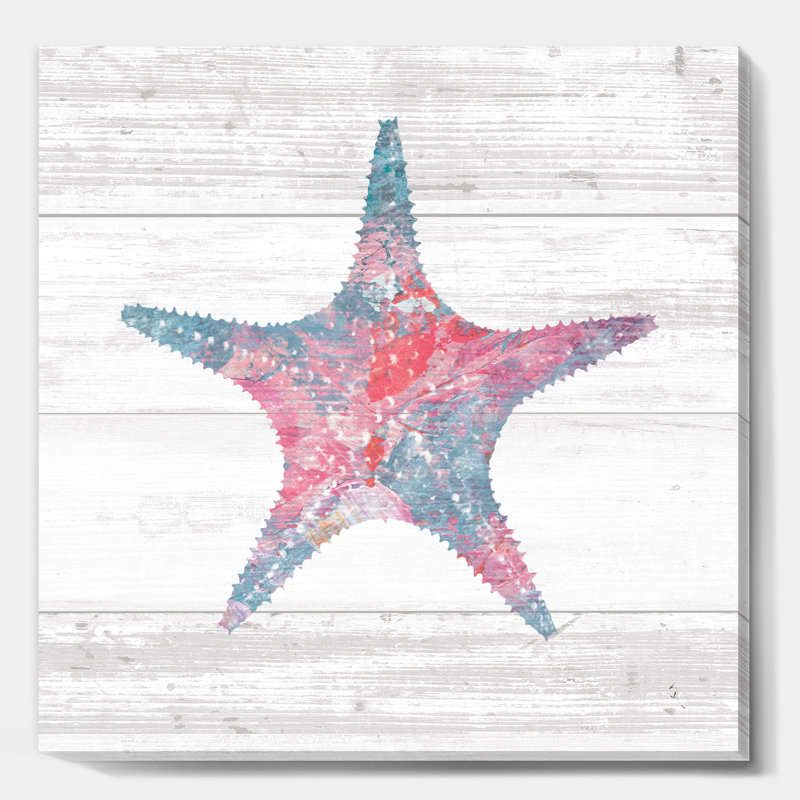«Pink Starfish Ocean Life», reproduction d'art sur toile tendue, H 46 po x l 46 po x P 1,5 po