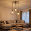 Adjustable Height 3 Lights Metal Cluster Pendant