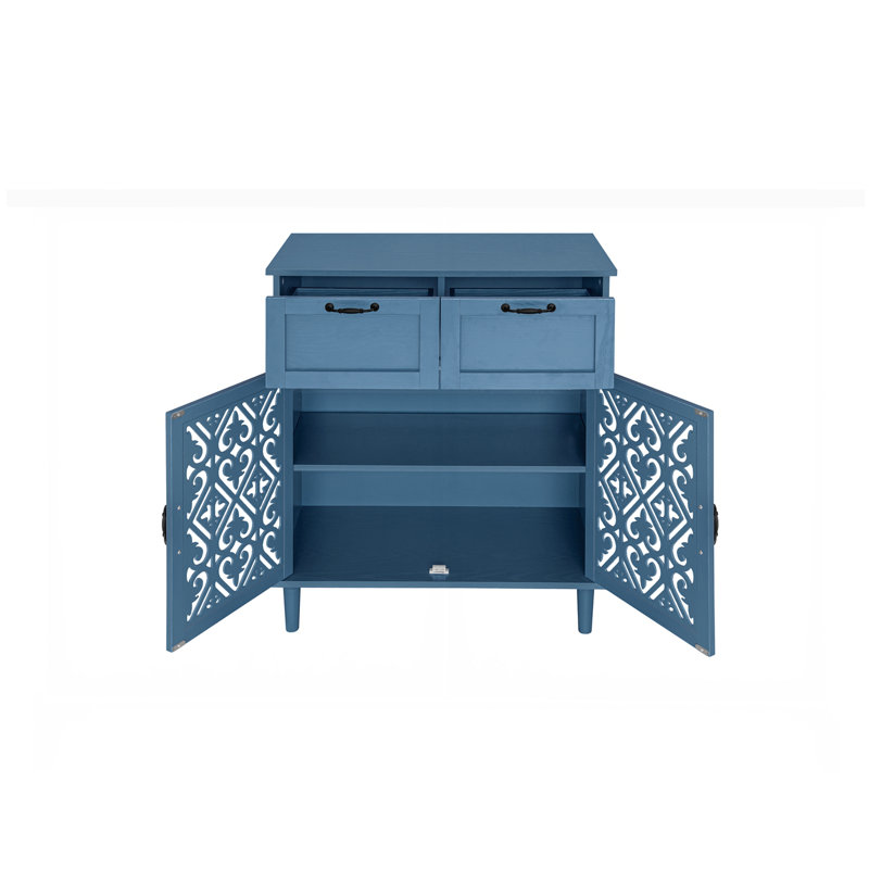 2 Door 2 Drawer Cabinet, Blue