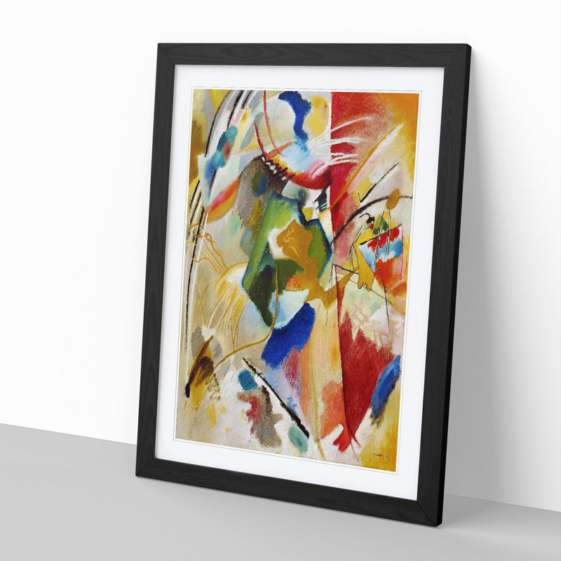 Green Center by Wassily Kandinsky - Picture Frame Painting, 36cm H x 27cm W x 2cm D, Black Framed