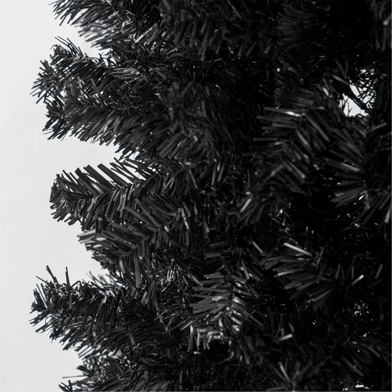 Arbre de Noël 8 pi, sapin de Noël artificiel non éclairé avec branches réalistes, sapin de Noël avec 1168 pointes, noir