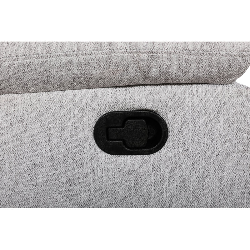 Ashtonbury - Flannel Reclining Loveseat for Living Room, White Cotton Blend
