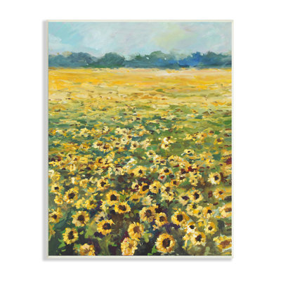 «Country Country», champ de tournesols jaunes, paysage de prairies surdimensionné, art numérique sur toile, art numérique par Allayn Stevens