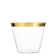 9oz. Clear Plastic Cups, Disposable Tumbler Style Glasses, Elegant Foil Trim