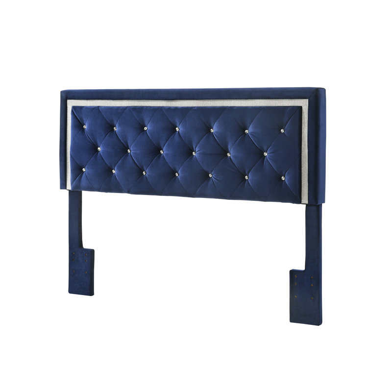 Tête de lit tapissier Vick, Bleu marine