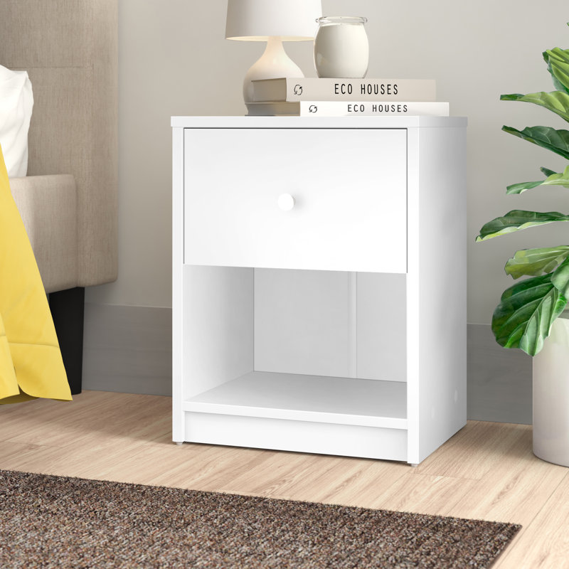 Clanton Small-Space 1 - Drawer Nightstand, White