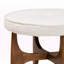 Repose-pieds Sky avec repose-pieds en tissu crème et finition noyer brun, H 17,99 po x l 19,15 po x P 19,15 po-1338906294