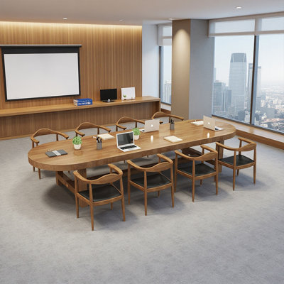 Modern Oval Solid Wood Conference Tables by Latitude Run