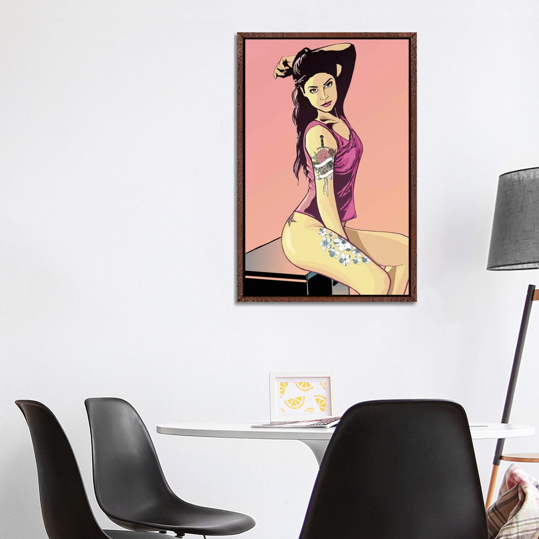 Suicide Girl von 5by5collective - Galerie-umwickelte Leinwand Giclée auf Leinwand