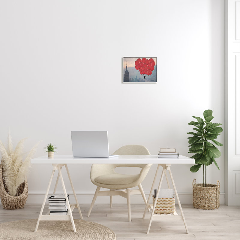 «Cityscape Girl Ballons Abstract Modern Collage Design» par Ashley Davis - reproduction de photo