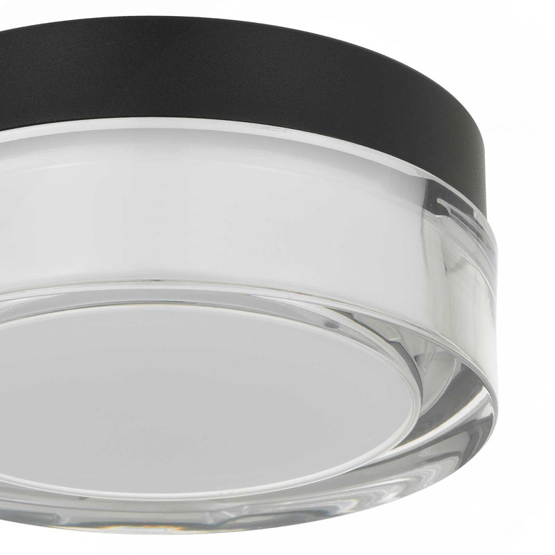 Plafonnier encastré noir 6 po DEL, Noir, H 2,5 po x l 6 po x P 6 po