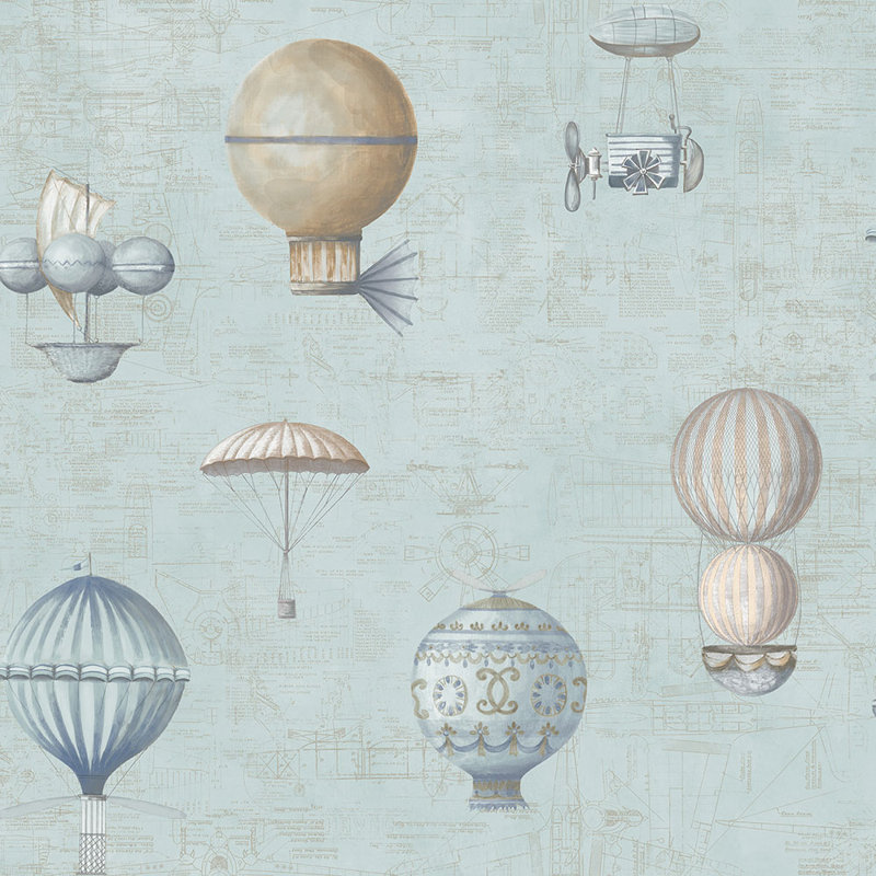 Steampunk Balloons 10m x 53cm Roll, Blue