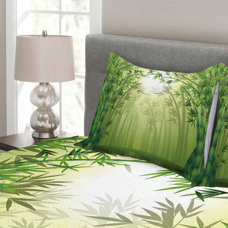 Mayna Bamboo Bedspread Set with Cushion Cover, 220 x 264 cm