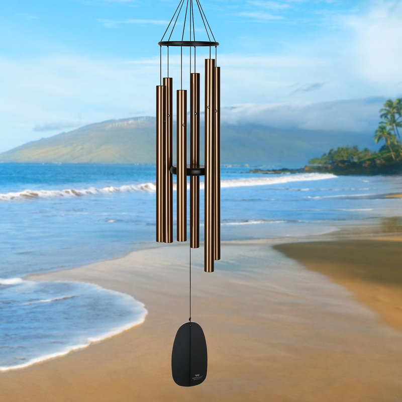 Darleen Metal Wind Chime, Light Bronze, 44" H x 7" W x 7" D
