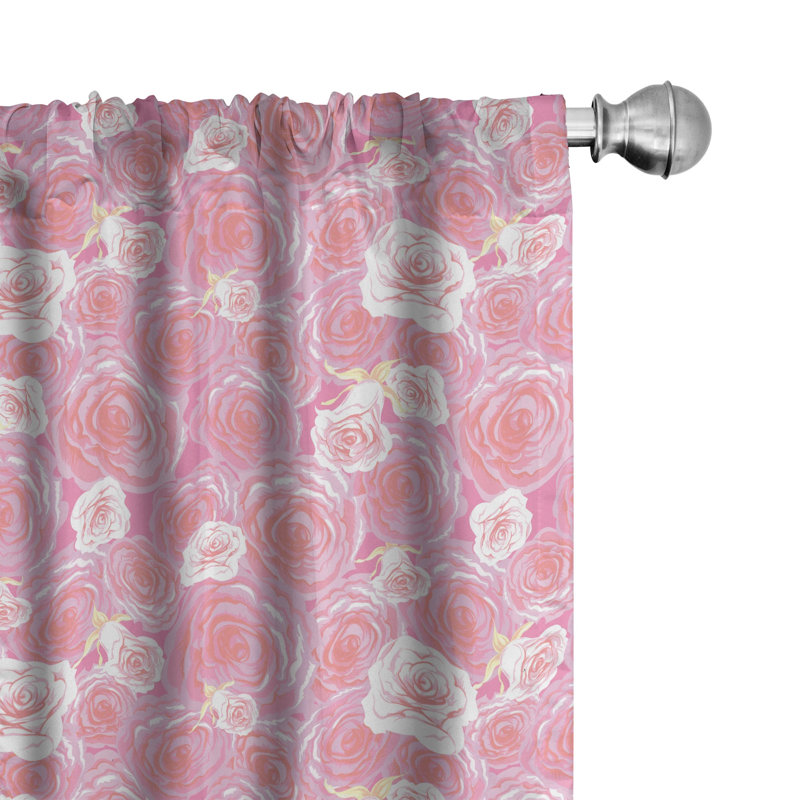 Rose Crawling Reptiles Semi-Sheer Rod Pocket Sliding Panels, 28" x 95"