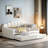 Upholstered Velvet Daybed with Trundle Bed-1871400229