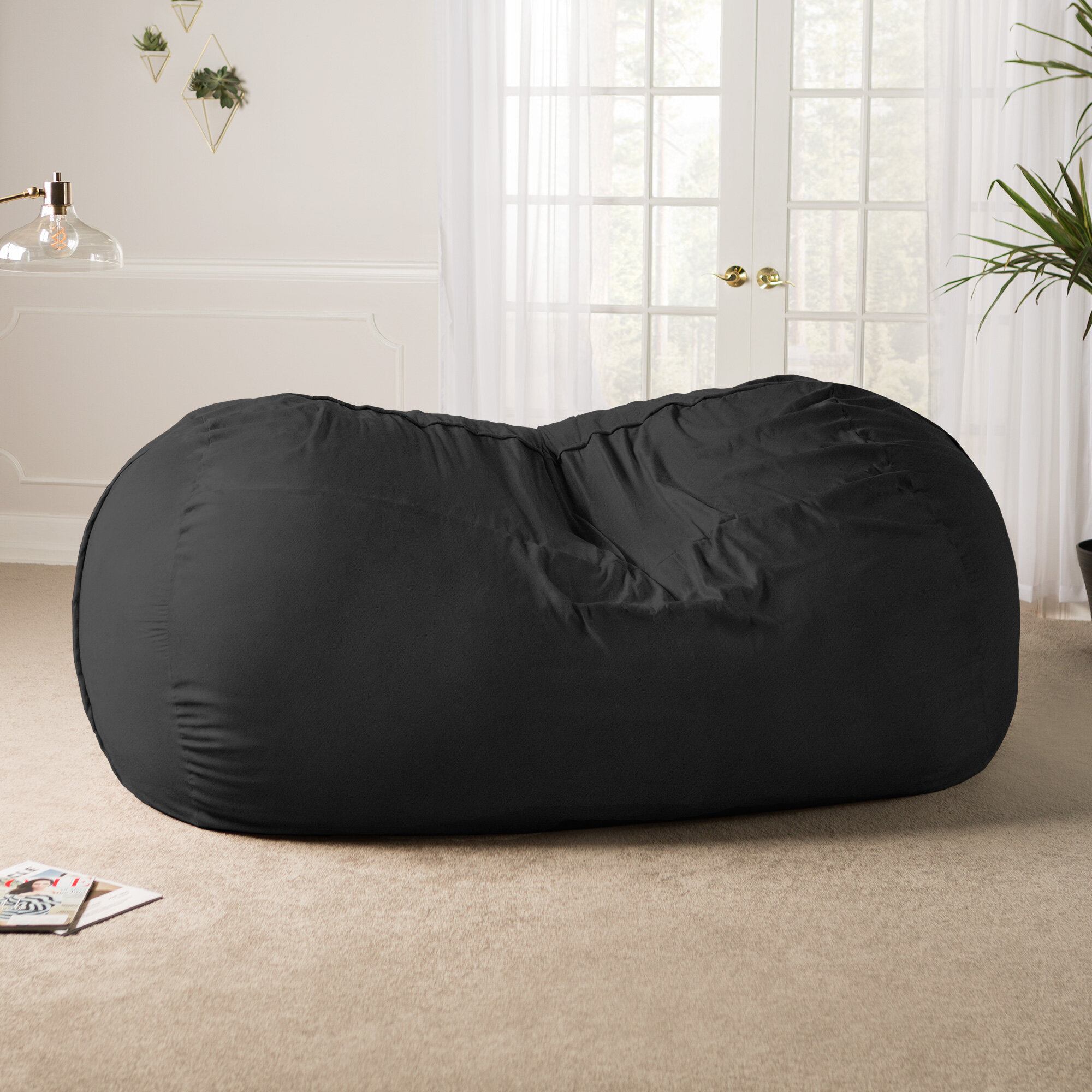 Hokku Designs 7 Foot Giant Bean Bag Sofa - Premium Chenille
