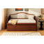 Lit de jour simple avec lit gigogne et 2 espaces de rangement, noyer rembourré à boutons pour pièces fonctionnelles, unités de lit élégantes