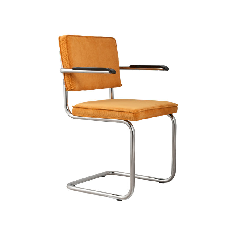 Chaise en porte-à-faux rembourrée Ridge, Jaune