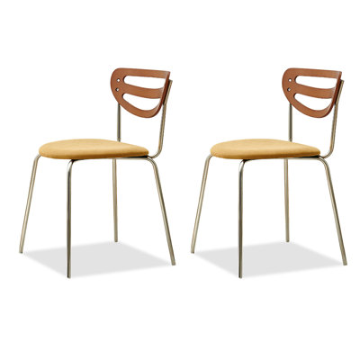 18.5" Yellow Solid back side Chair(Set of 2)