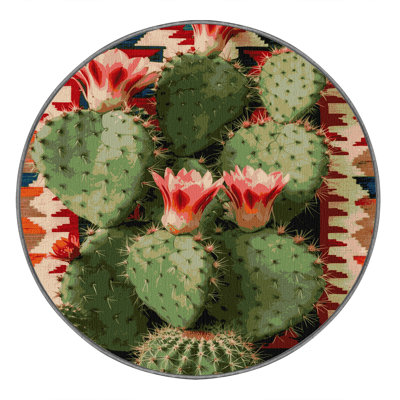 Washable Prickly Pear Southwestern Area Rug