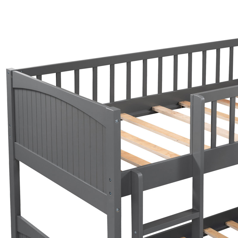 Lit superposé simple gris avec mezzanine et possibilités de rangement - Des tiroirs pratiques pour maximiser le potentiel de votre chambre