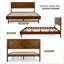 Structure de lit plateforme en bois massif de qualité supérieure, finition noyer avec tête de lit sculptée de style Mid-Century, capacité de 800 lb, support de matelas, aucun sommier nécessaire-112609343-112609345