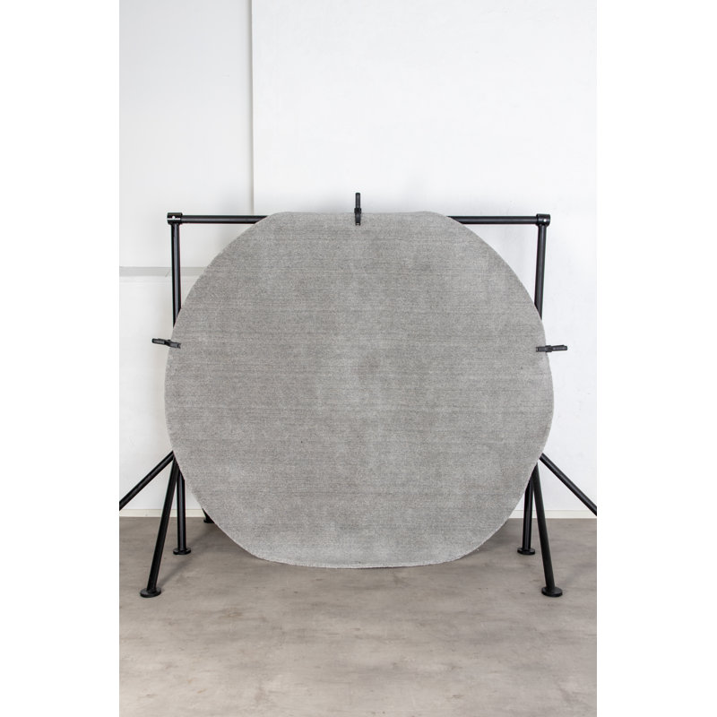 Geiser Hand Woven Wool Grey Indoor Rug, Round 202cm